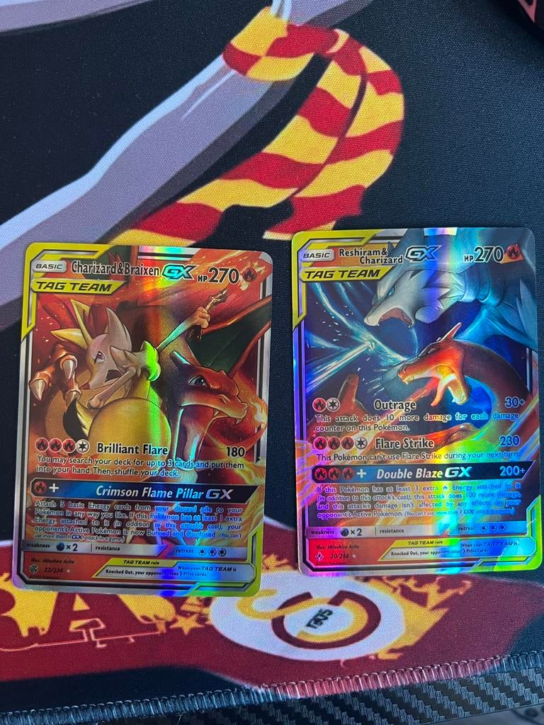 Pokémon TCG: Charizard & Braixen GX & Reshiram & Charizard G, Ophalen of Verzenden, Nieuw, Meerdere kaarten, Foil