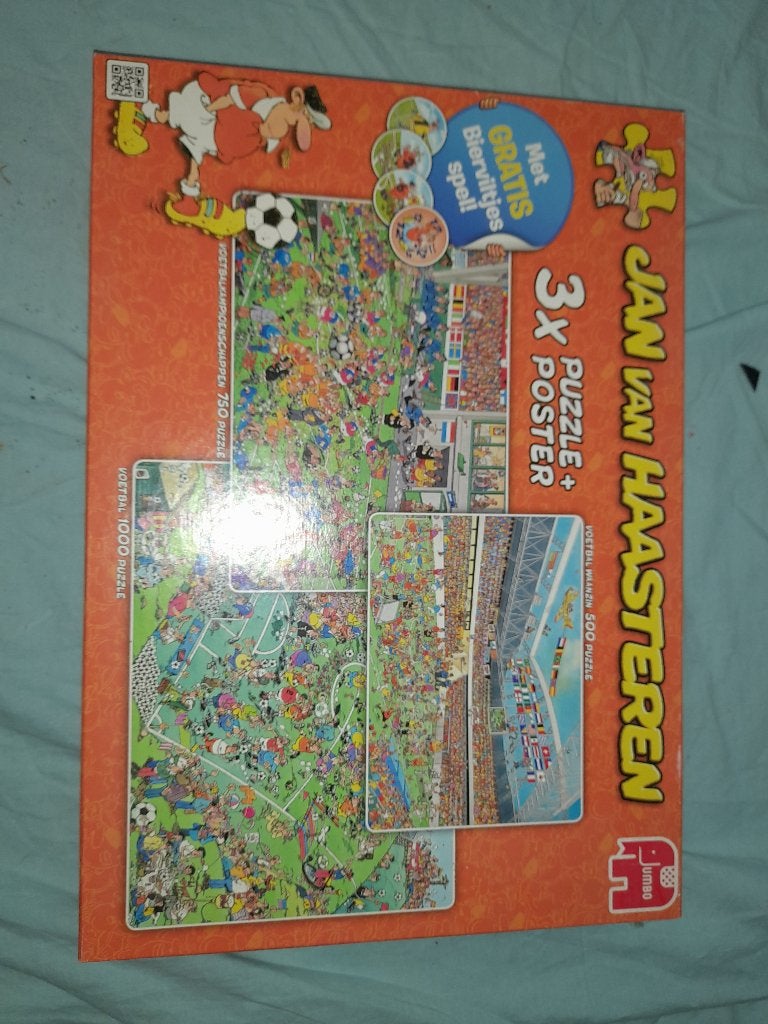 jan van haasteren 3 x 1000 stuks puzzels en poster en spel, Hobby en Vrije tijd, Denksport en Puzzels, Ophalen of Verzenden, 500 t/m 1500 stukjes