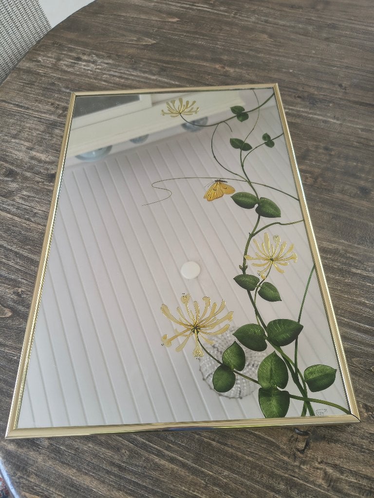 spiegel, kunst, Antiek en Kunst, Meerkleurig, Handgemaakt, 55 cm, Overige typen