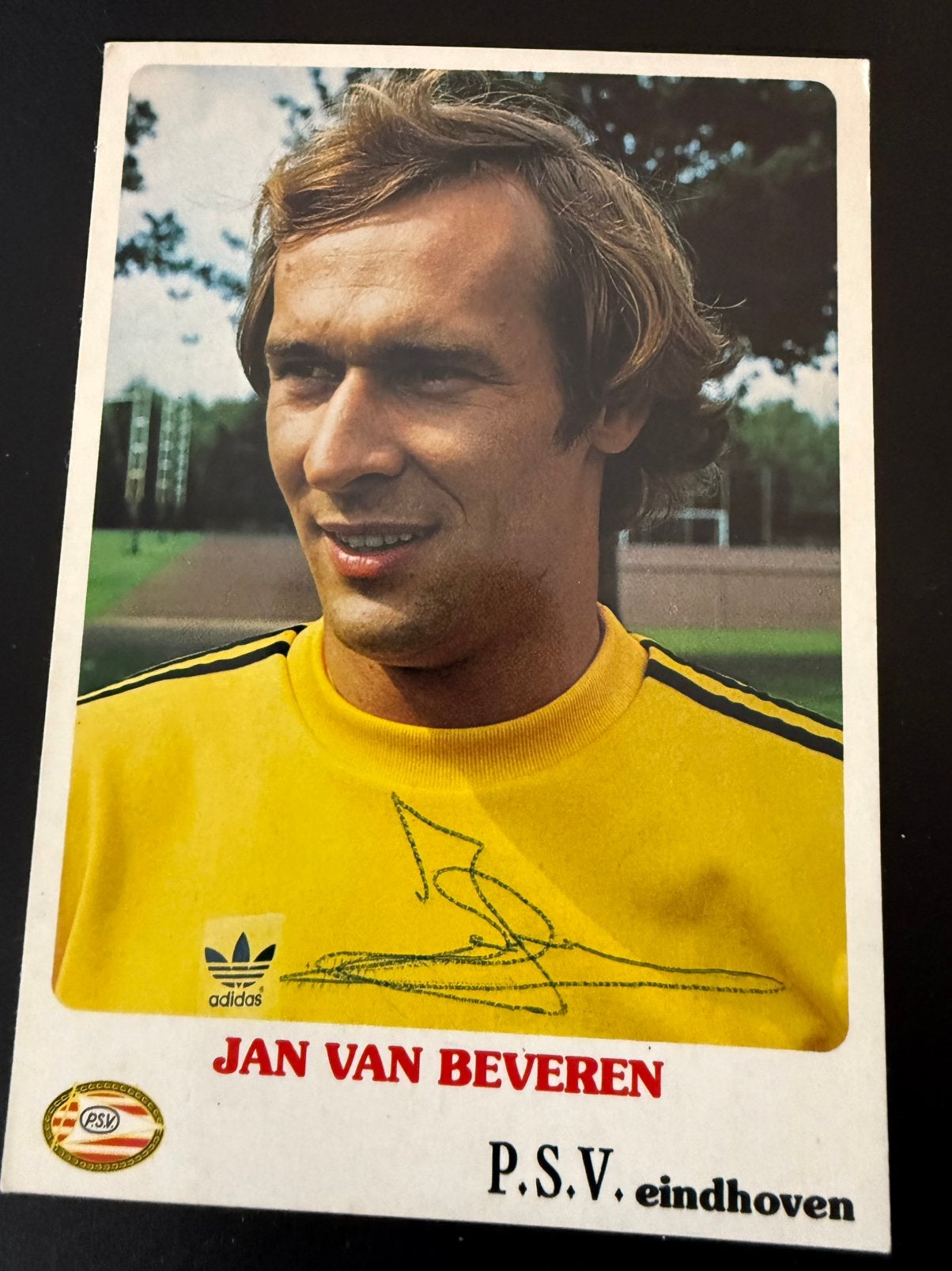 Spelerskaart Jan van Beveren PSV, Verzamelen, Sportartikelen en Voetbal, Ophalen of Verzenden, Zo goed als nieuw, PSV, Spelerskaart