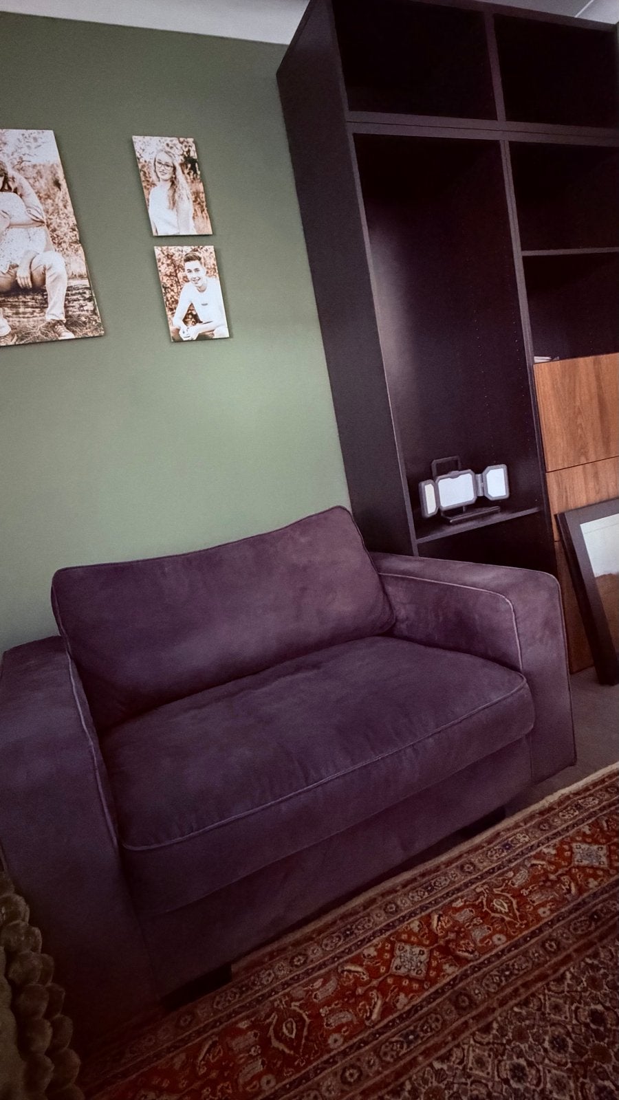 Comfortabele donkergrijze love seat, Ophalen, Gebruikt, Overige kleuren, Eén