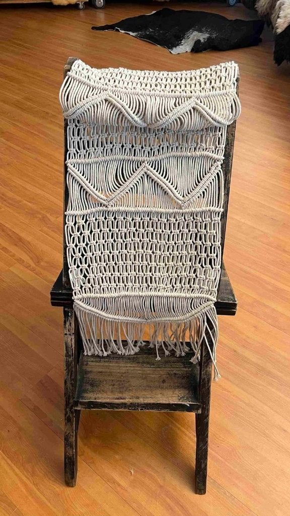 Vintage macramé tafelloper 180/37 cm, Djt@dejuistetoon.eu, Ophalen of Verzenden, Zo goed als nieuw, Mon Plaisir 19, Etten-Leur, Netherlands