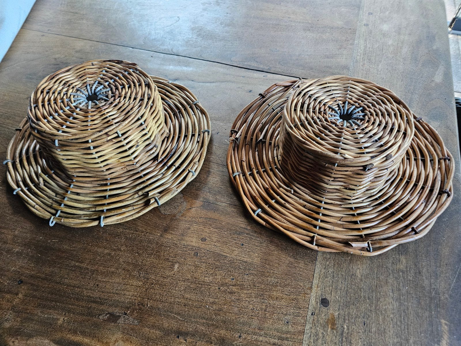 2 rieten decoratie hoeden, Ophalen of Verzenden, Nieuw