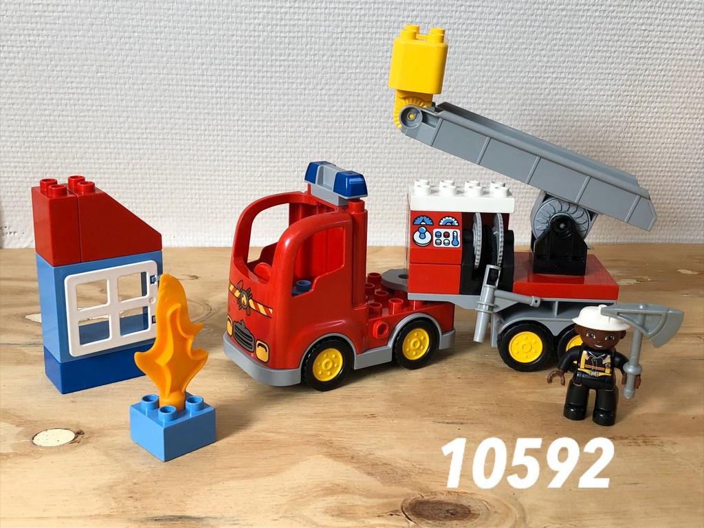 Duplo brandweerwagen 10592 (compleet) 4, Ophalen of Verzenden, Zo goed als nieuw, Complete set, Duplo