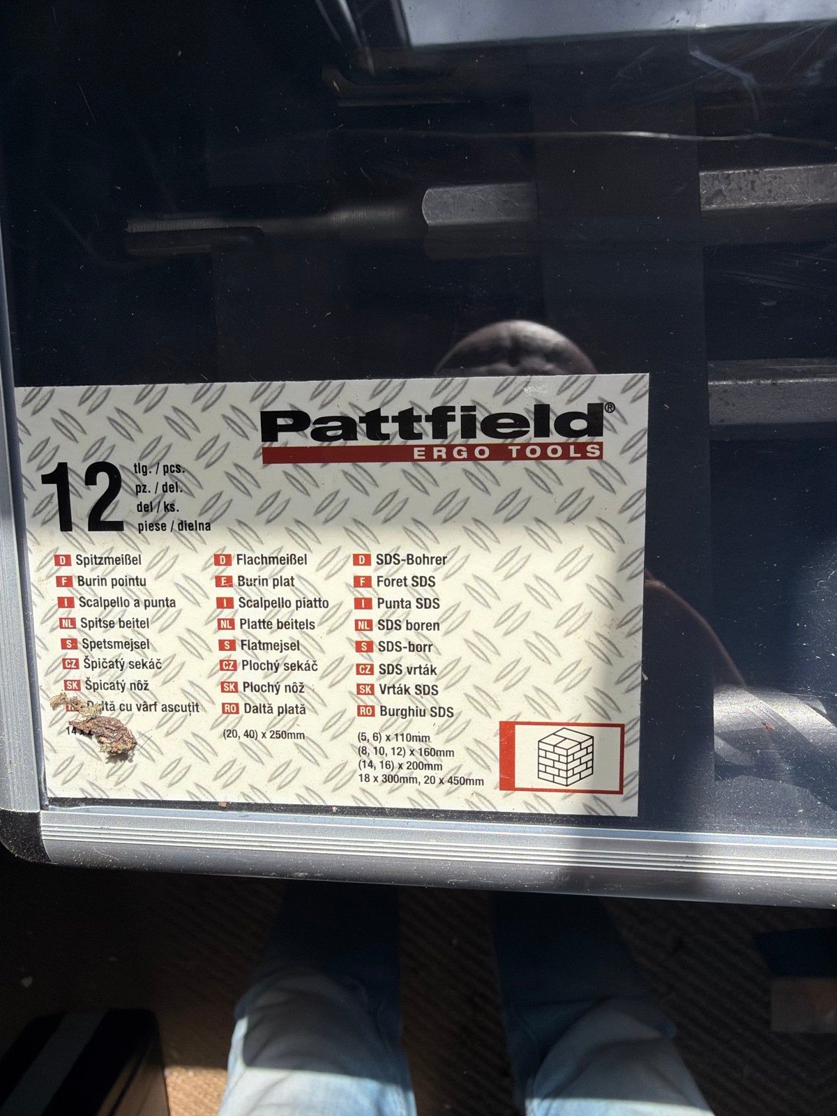 Pattfield SDS Boor- en Beitelset - 12-delig, Doe-het-zelf en Verbouw, Ophalen of Verzenden, Zo goed als nieuw, Boor- en/of Breekhamer