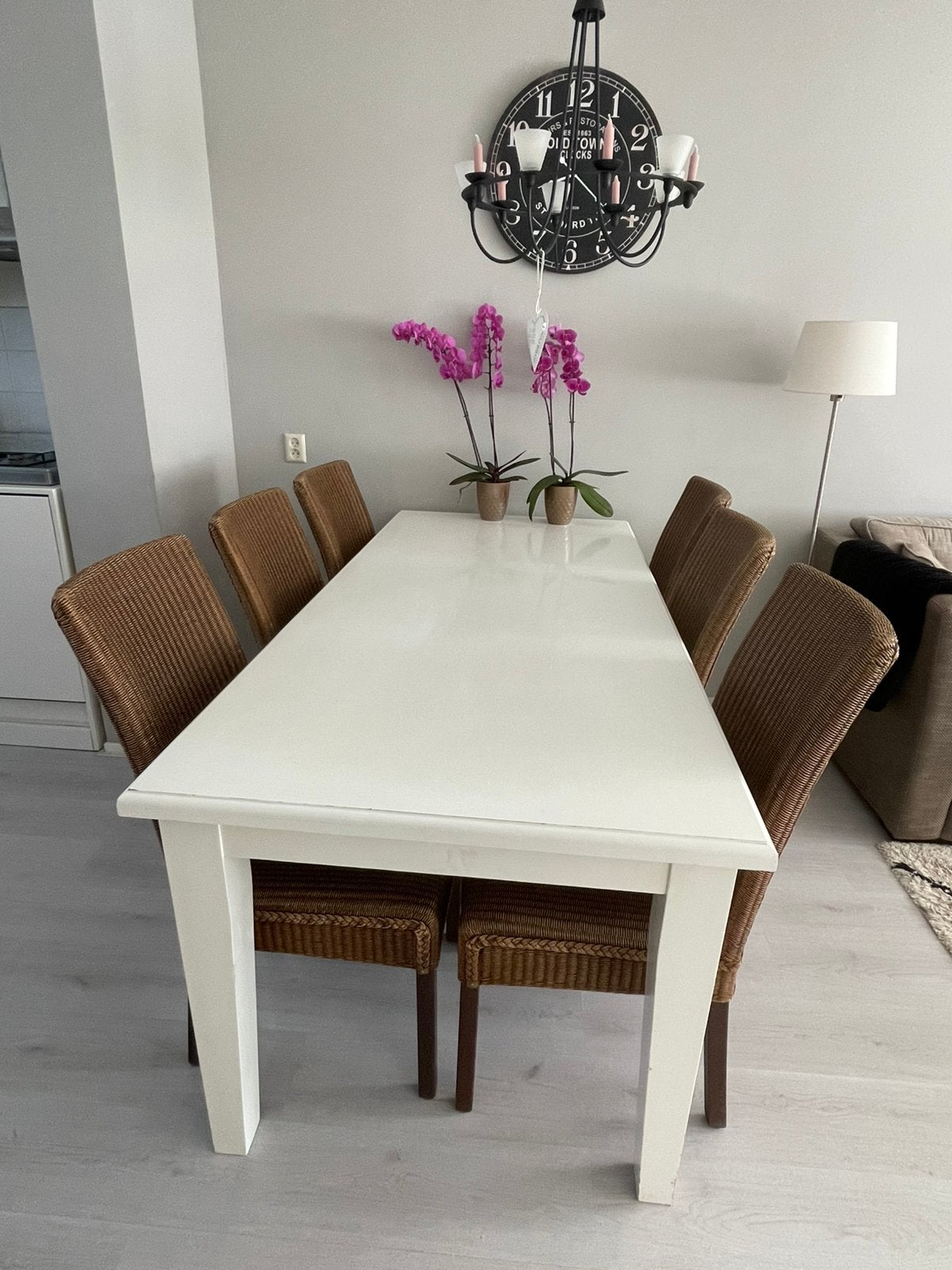 6 mooie eetkamer stoelen van LOOM, Ophalen, Gebruikt, Bruin, Riet of Rotan