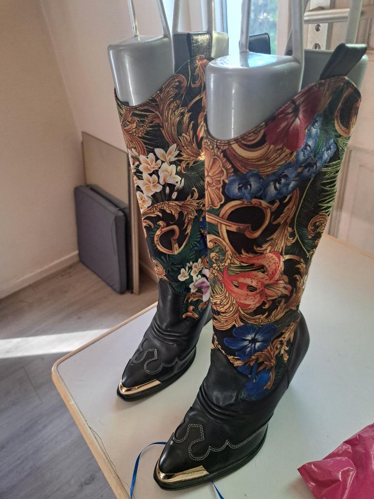 Stoere laarzen Versace Jeans Couture zgan, Hoge laarzen, Zwart, Ophalen of Verzenden, Versace Jeans Couture