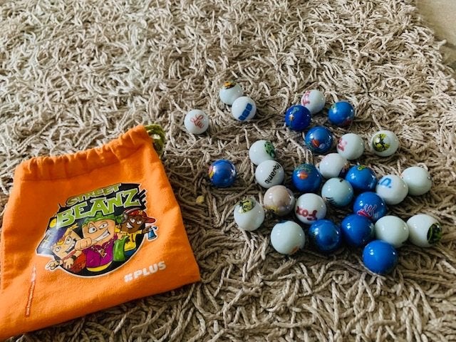 Knikkers in een oranje zakje, Sponge Bob, Danny Phantom, Ophalen of Verzenden, Gebruikt