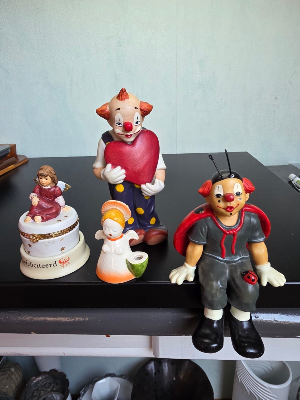 4 gemerkte Goebel beeldjes - clowns en engeltjes, Ophalen of Verzenden, Zo goed als nieuw