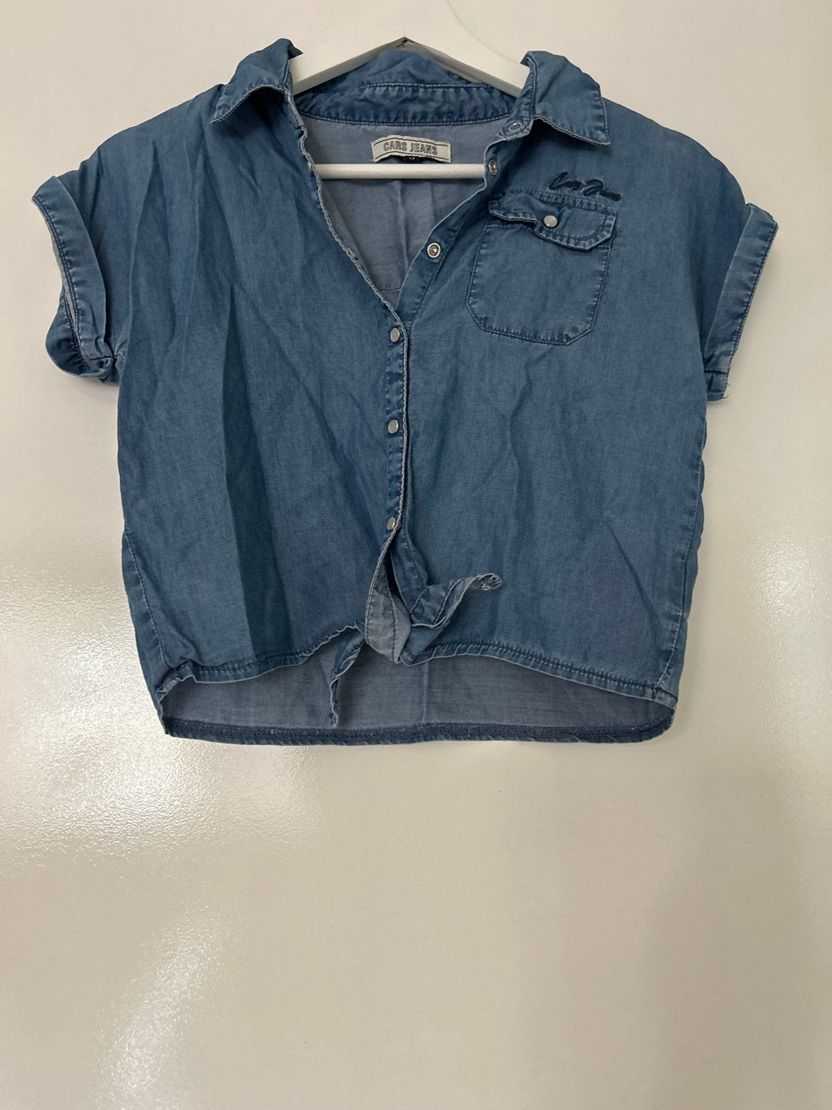 Cars Jeans denim blouse met knoopdetail, Boeken, Ophalen, Zo goed als nieuw