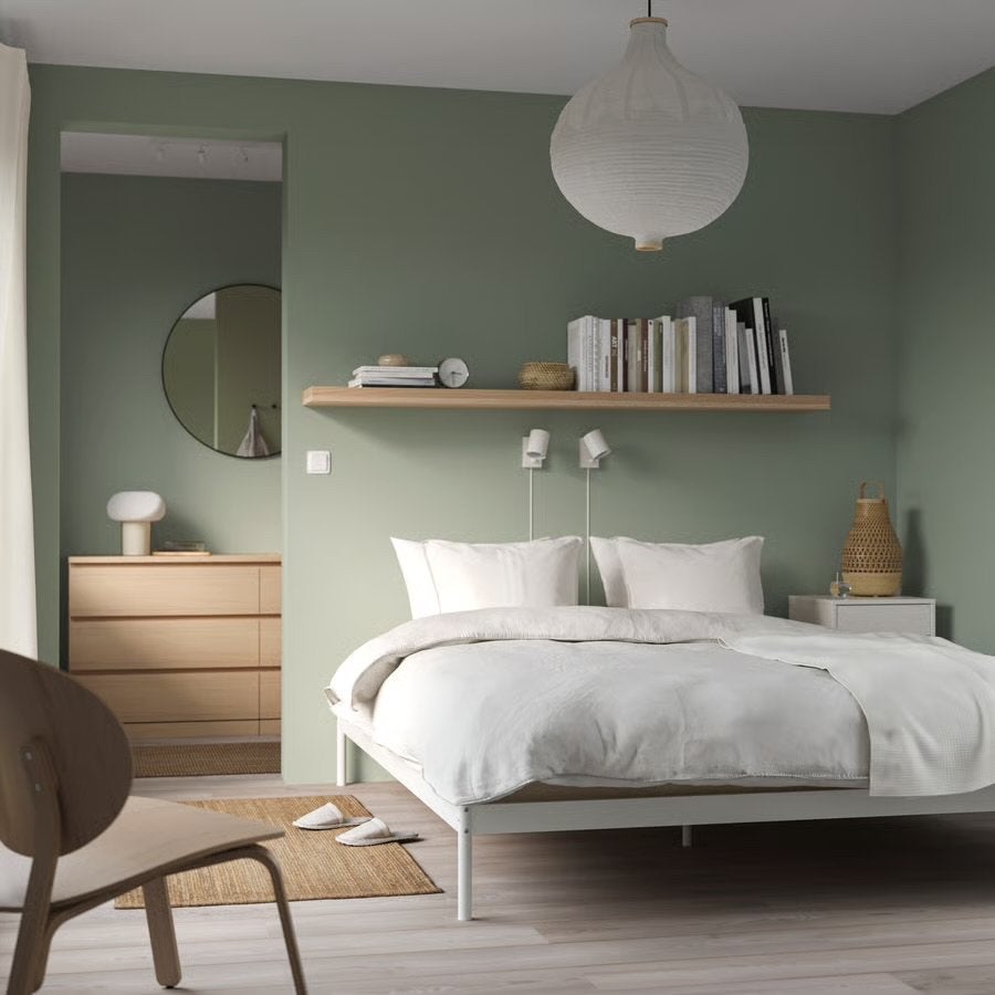 IKEA Vevelstad bed 140x200cm met lattenbodem en matras, Huis en Inrichting, Ophalen, Wit, Tweepersoons, 140 cm