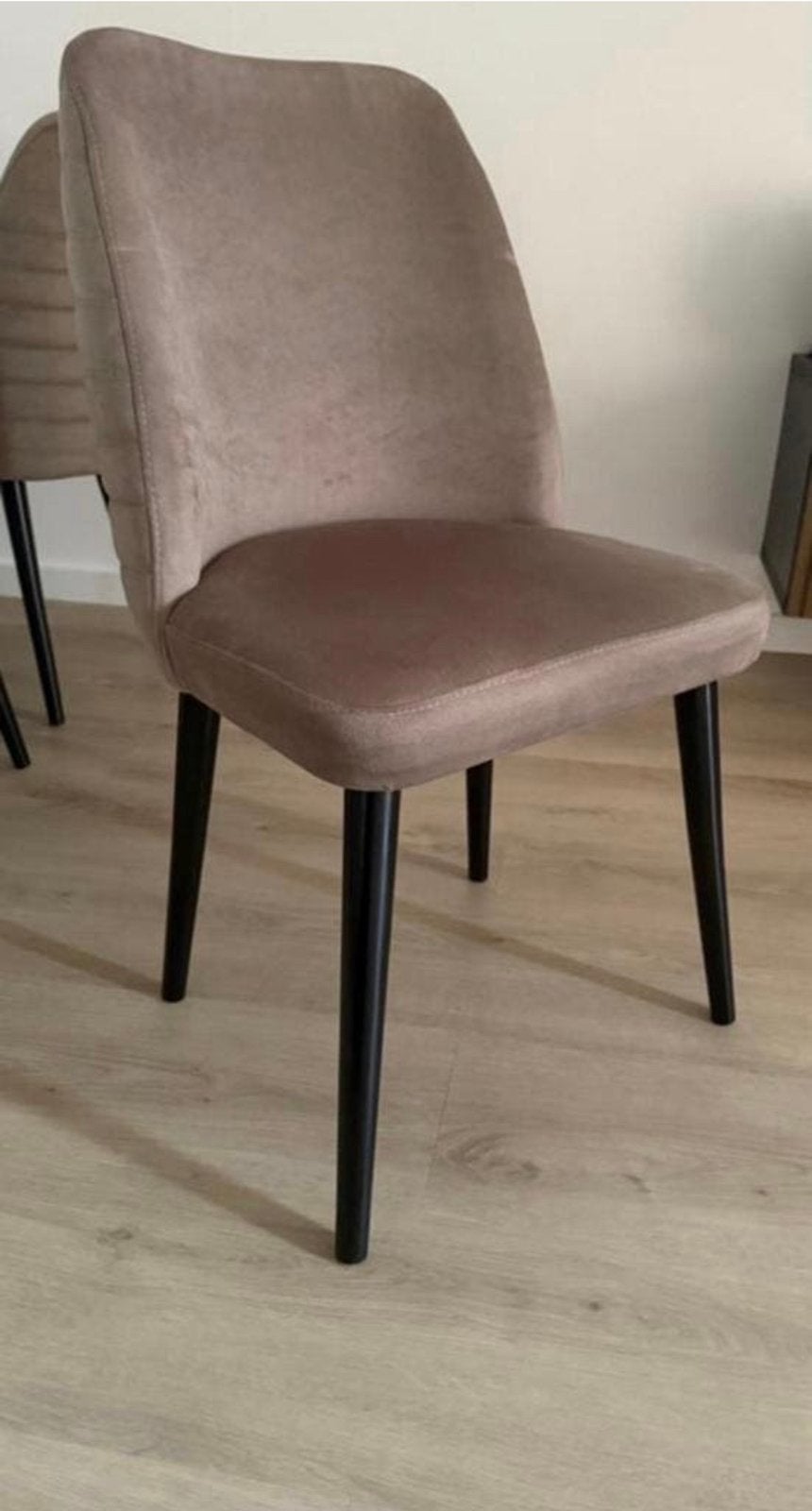 6x bruine eetkamer stoelen velvet, Ophalen, Zo goed als nieuw, Bruin, Vijf, Zes of meer stoelen