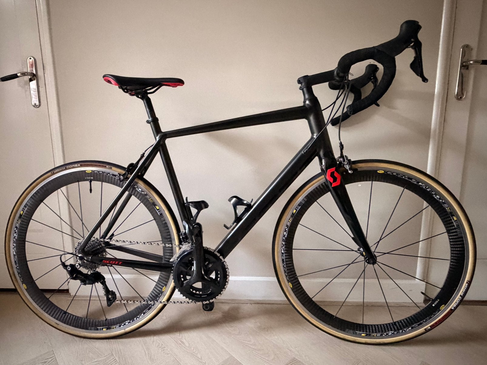 Te koop: Scott Speedster racefiets met carbon wielset, Carbon, Zo goed als nieuw, 57 tot 61 cm, Meer dan 20 versnellingen