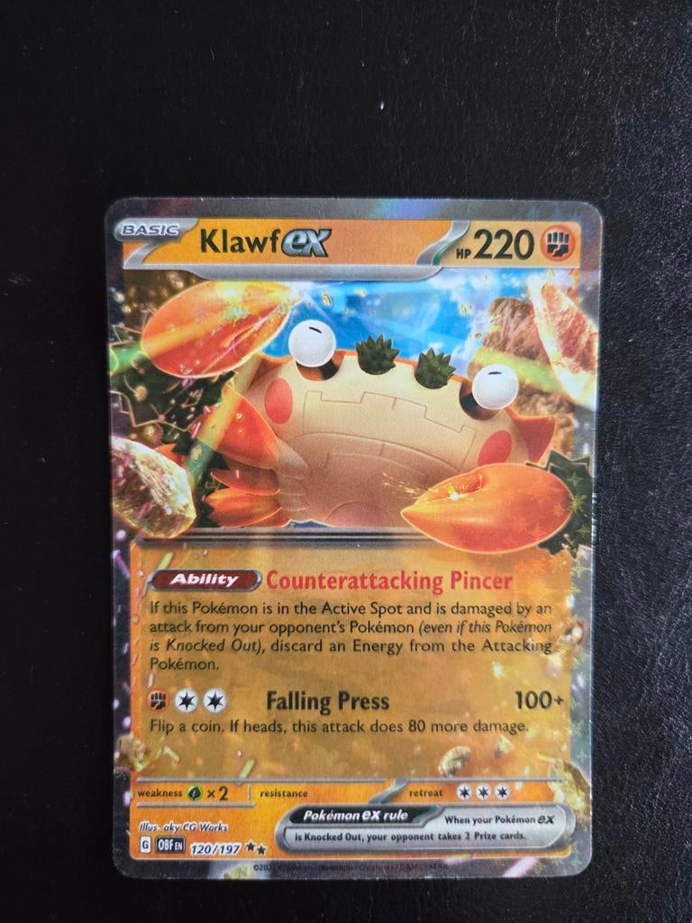 Klawf ex Pokémon kaart 120/197 Obsidian Flames, Ophalen of Verzenden, Zo goed als nieuw