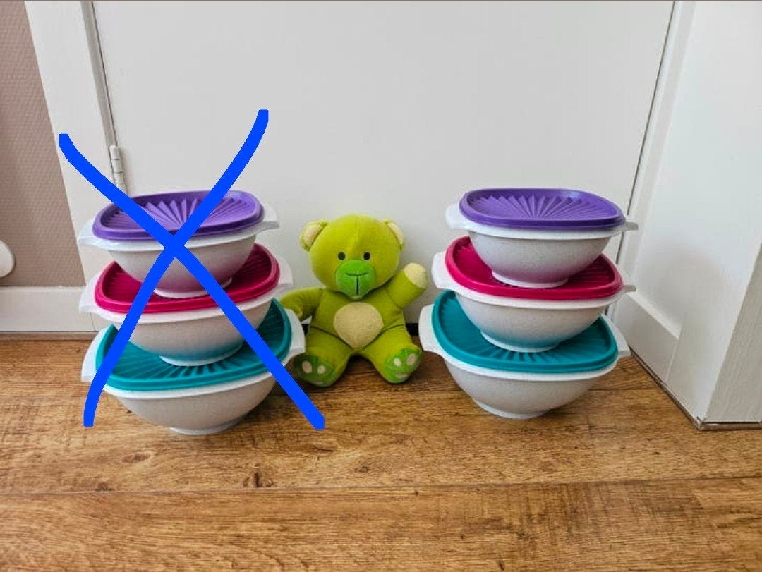 Tupperware sets sterdeksel bakken gekleurd, Huis en Inrichting, Keuken | Tupperware, Ophalen of Verzenden, Zo goed als nieuw, Groen
