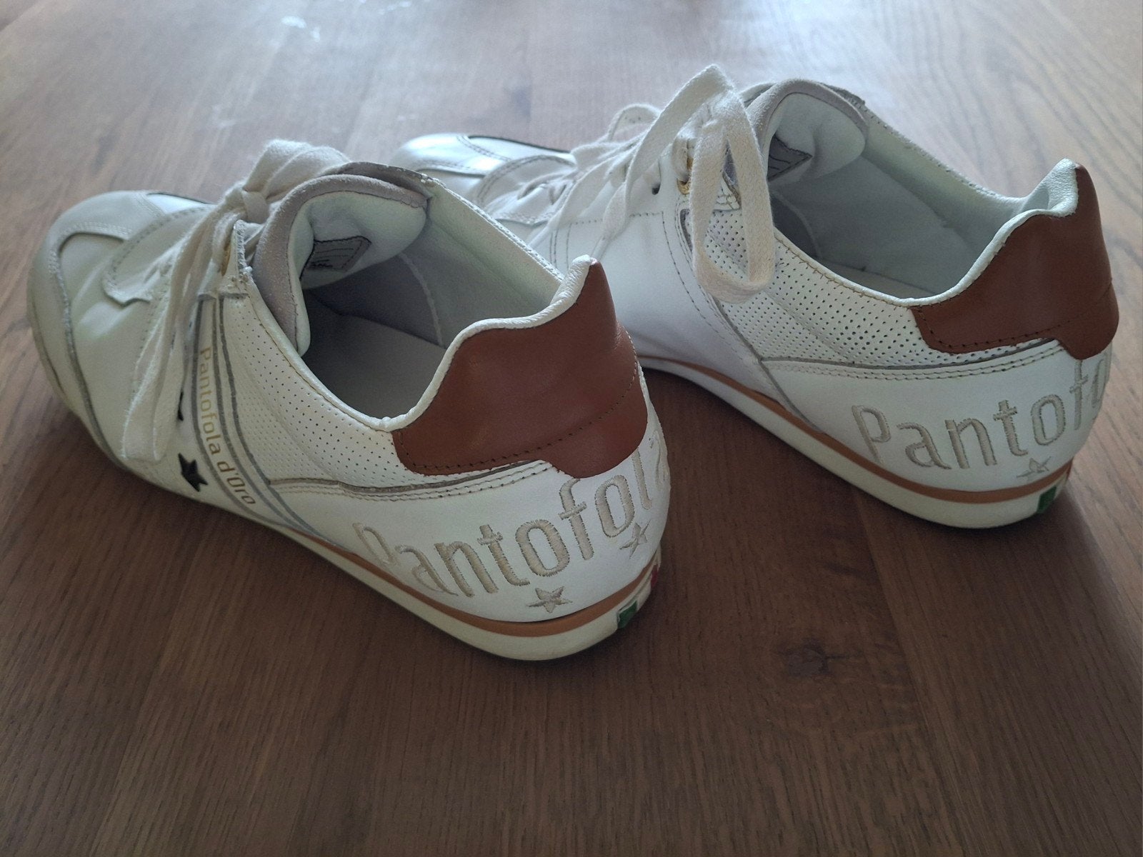Pantofola d'Oro witte lederen sneakers mt 42, Wit, Ophalen of Verzenden, Sneakers of Gympen, Pantofola d'Oro