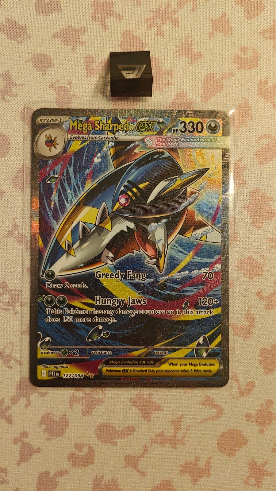 Mega Sharpedo EX Phantasmal flames Pokémon Kaart 122/094, Ophalen of Verzenden, Zo goed als nieuw, Losse kaart