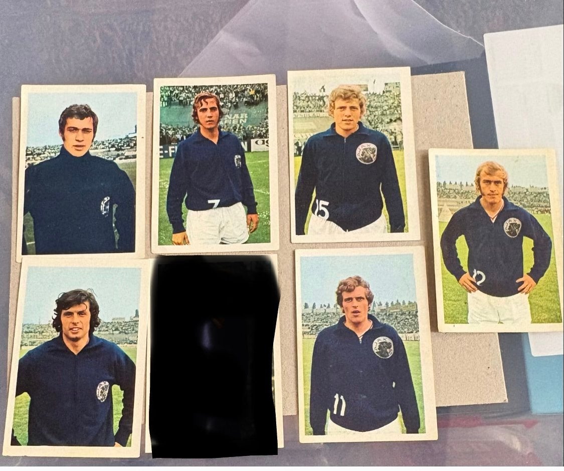Vintage Ajax Voetbalplaatjes - Jaren '70 Vanderhout, Verzamelen, Ophalen of Verzenden, Gebruikt, Ajax, Poster, Plaatje of Sticker