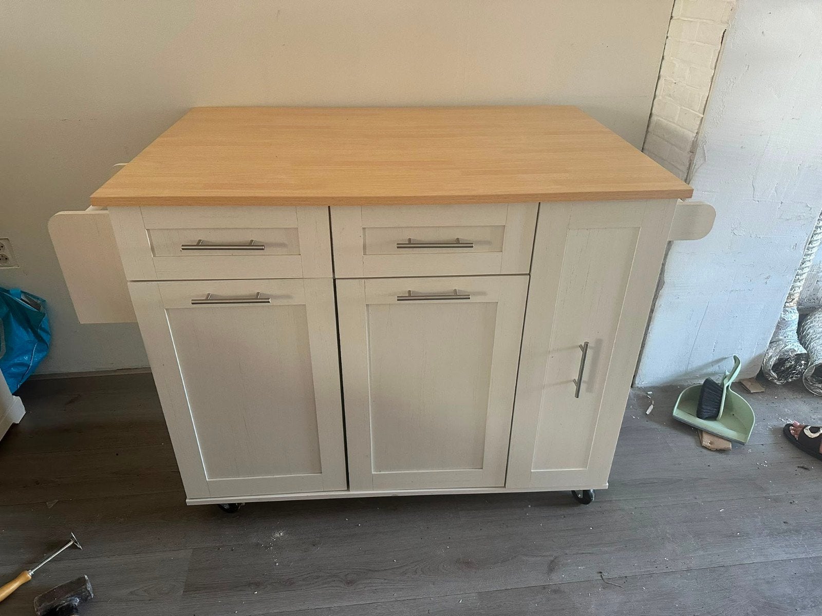 Keukentrolley met opbergruimte en uitschuifbaar werkblad, Huis en Inrichting, Keuken | Keukenbenodigdheden, Ophalen, Gebruikt