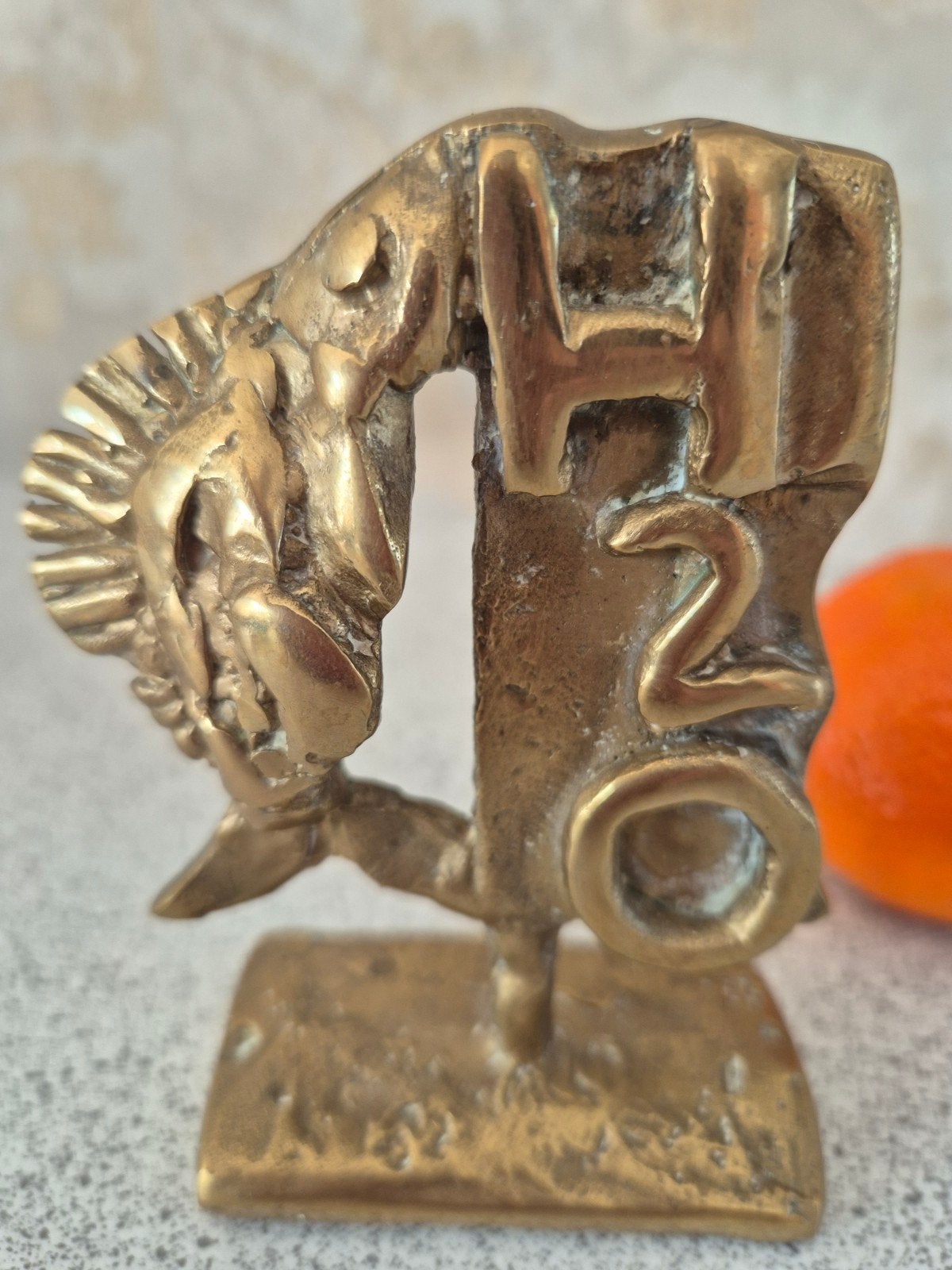 Uniek bronzen beeldje 'H2O' - Ode aan water, Minder dan 20 cm, Ophalen of Verzenden, Beeld, Abstract