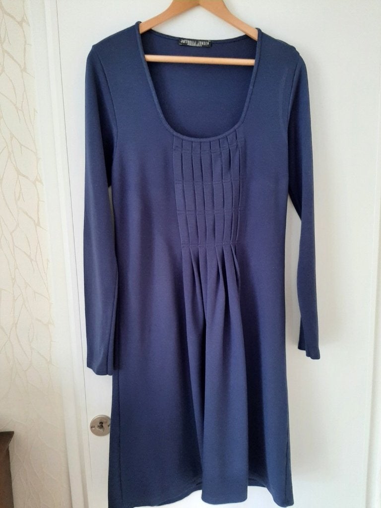 Juffrouw Jansen blauw maat L, Maat 38/40 (M), Blauw, Ophalen of Verzenden, Knielengte