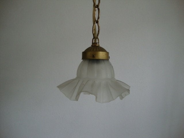 Oud glazen hanglampje (rokje) nr. 4, Ophalen of Verzenden