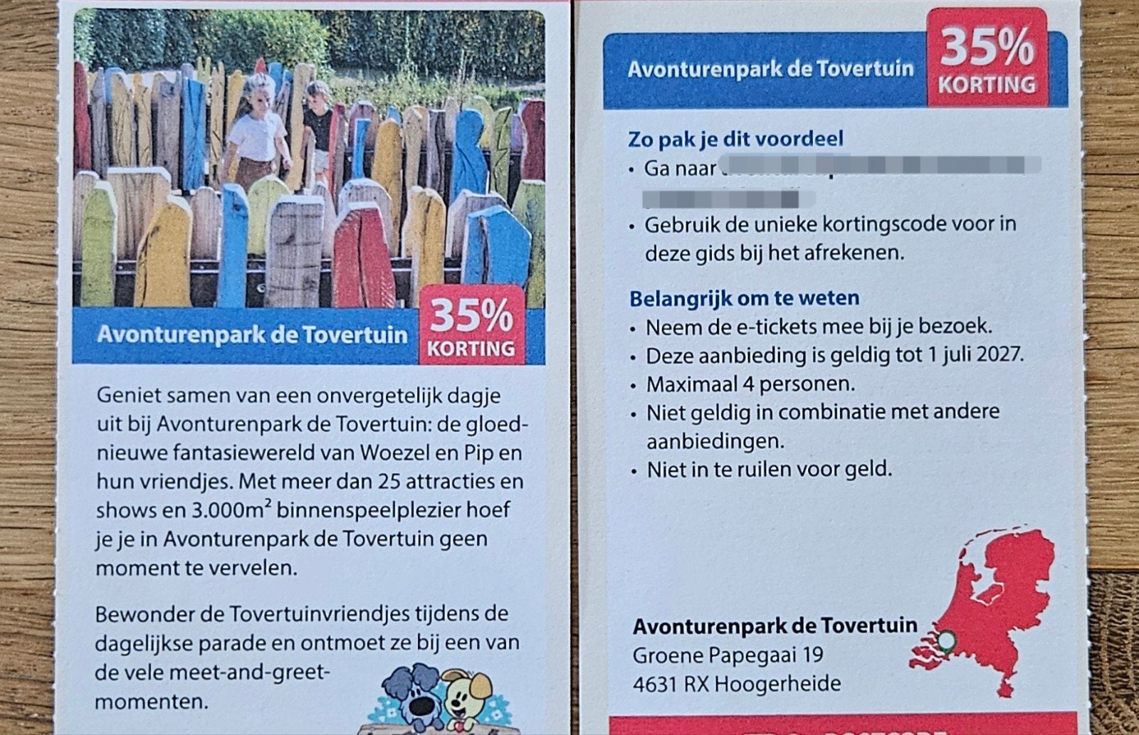 Avonturenpark de Tovertuin. 35% korting. Hoogerheide.