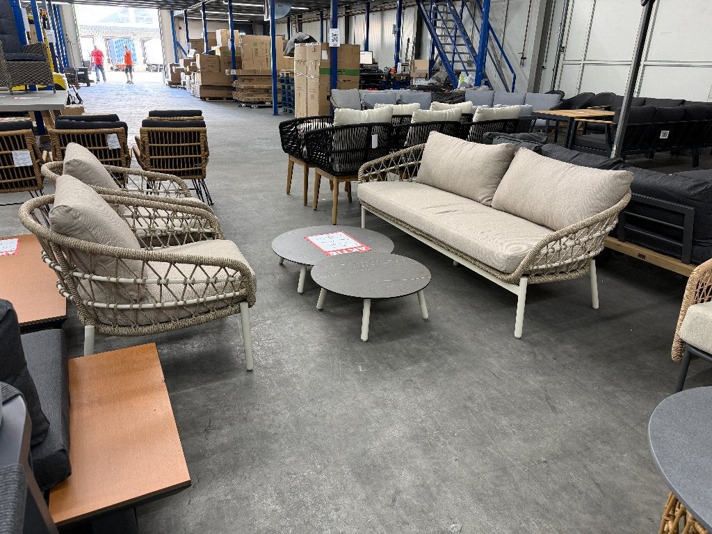 Dakota stoel-bank  bank ietsje scheef valt niet op, Ophalen, 5 zitplaatsen, LUX Outdoor living, Aluminium