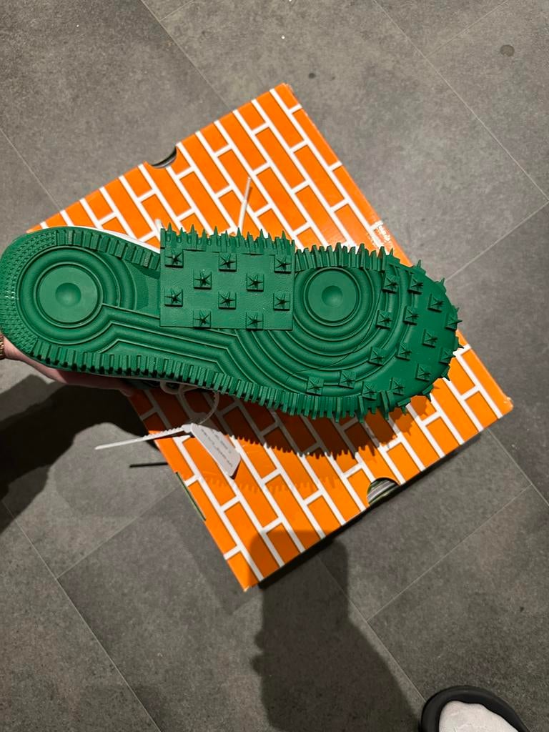 Nike Air Force 1 Mid Off-White Pine Green - Maat 38, Ophalen, Nieuw, Groen, Sneakers of Gympen