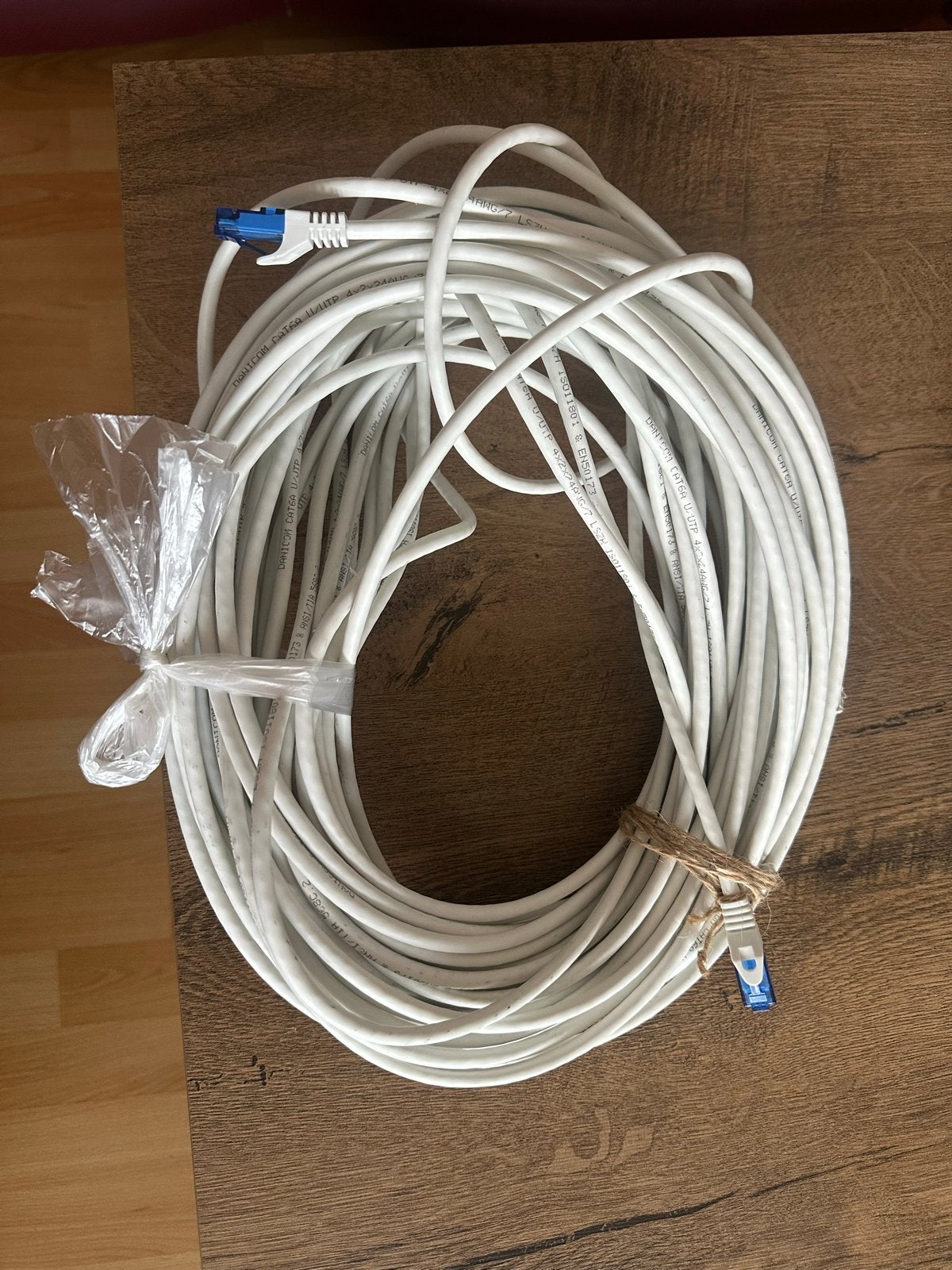 30 meter - Danycon Cat6A U/UTP Netwerkkabel - Wit, Ophalen of Verzenden, Zo goed als nieuw