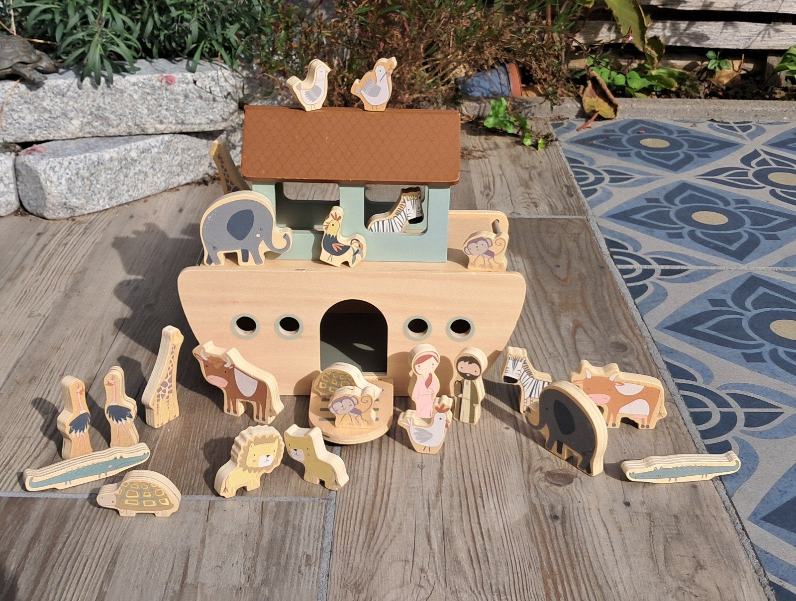 Little Dutch Ark van Noach met 24 houten diertjes, Ophalen, Zo goed als nieuw