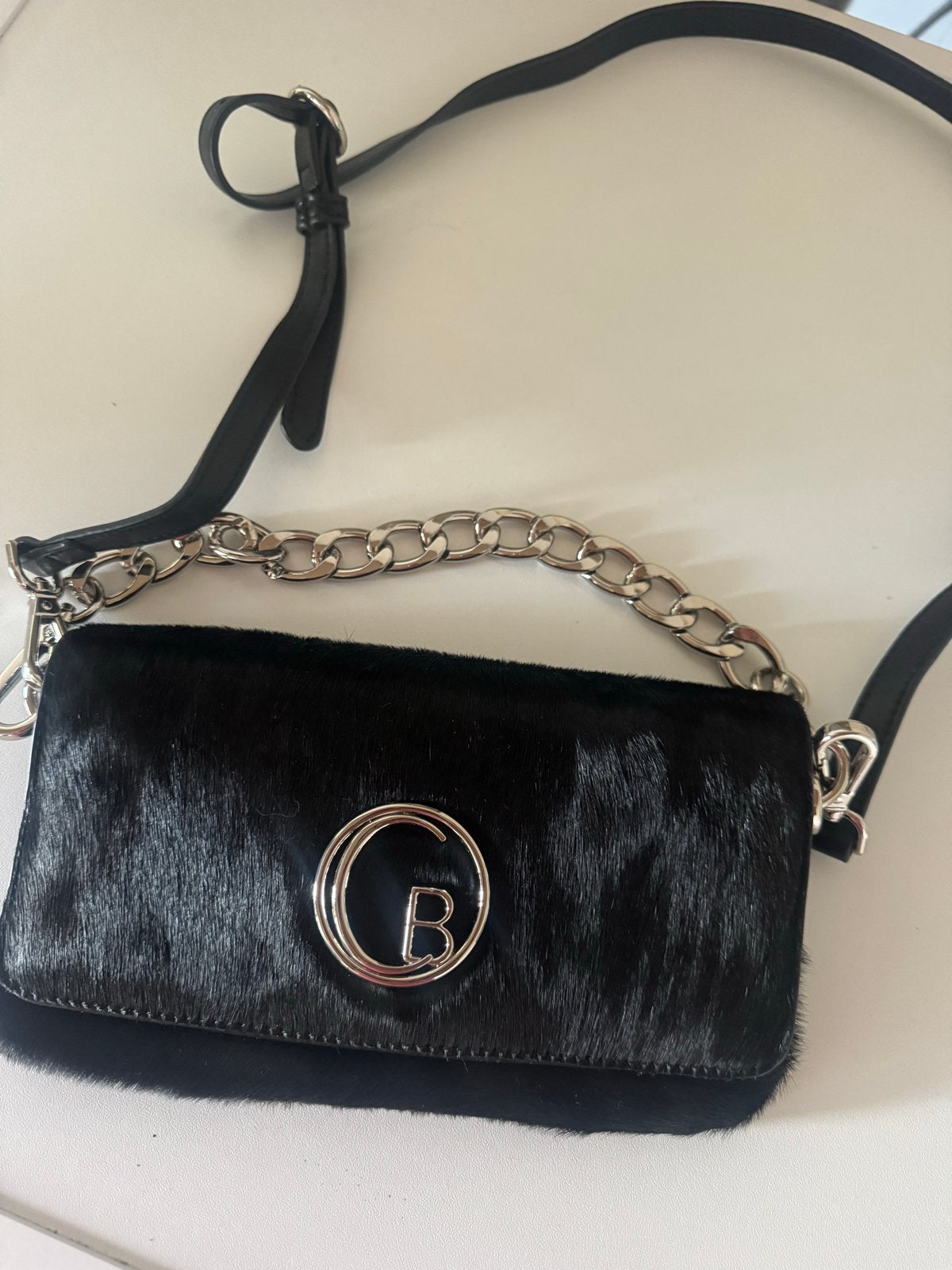 Caroline Biss tas met zilveren details, Ophalen of Verzenden, Nieuw, Zwart, Schoudertasje
