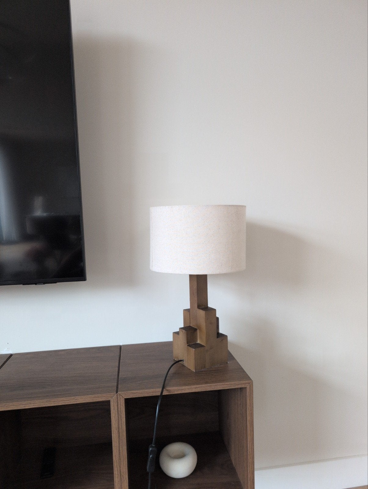 Japandi Tafellamp, Scandinavisch, Met kap, Hout, Ophalen