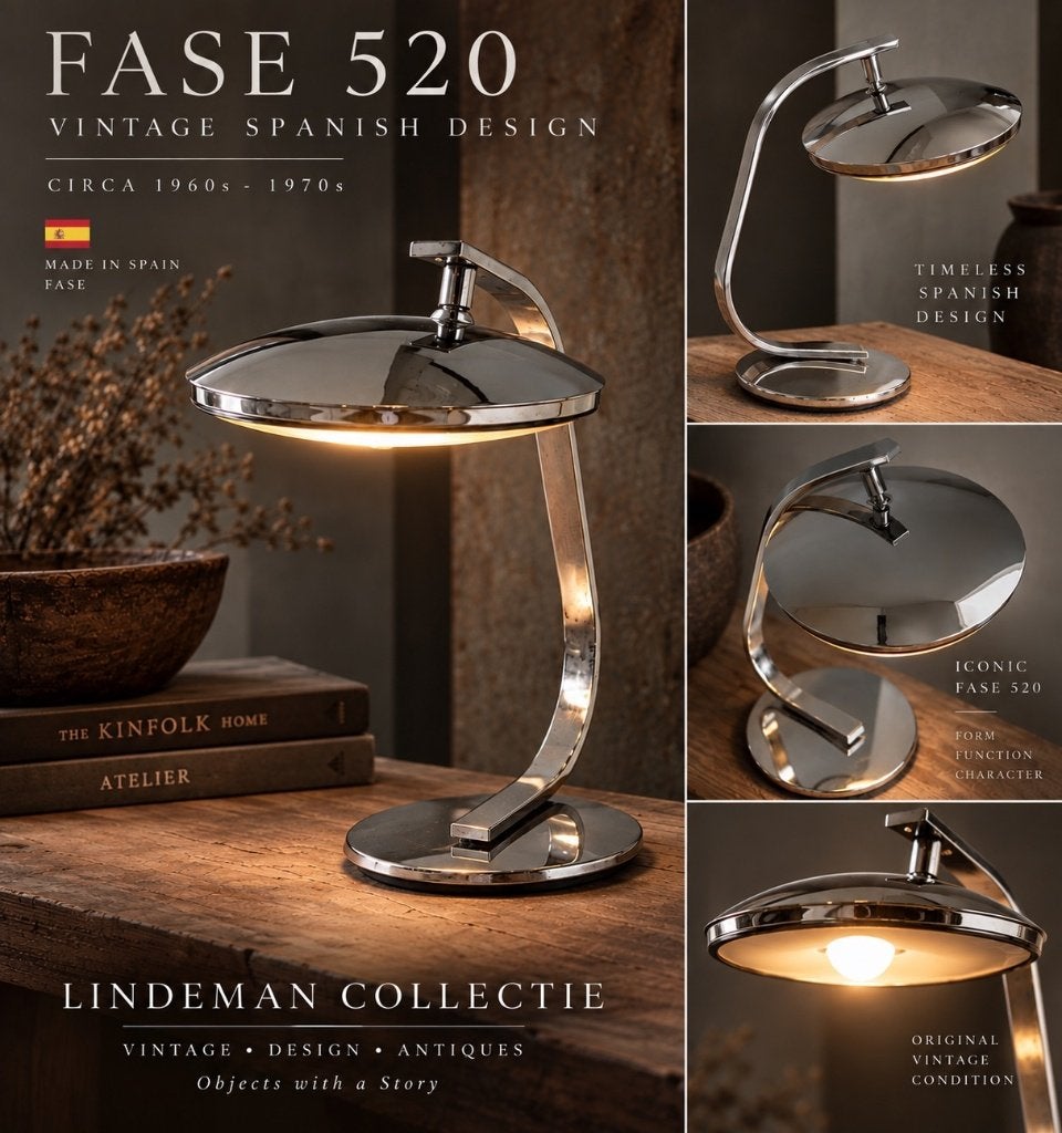 Fase 520 Madrid chroom, Bureaulamp, Gebruikt, 43 cm, Ophalen of Verzenden