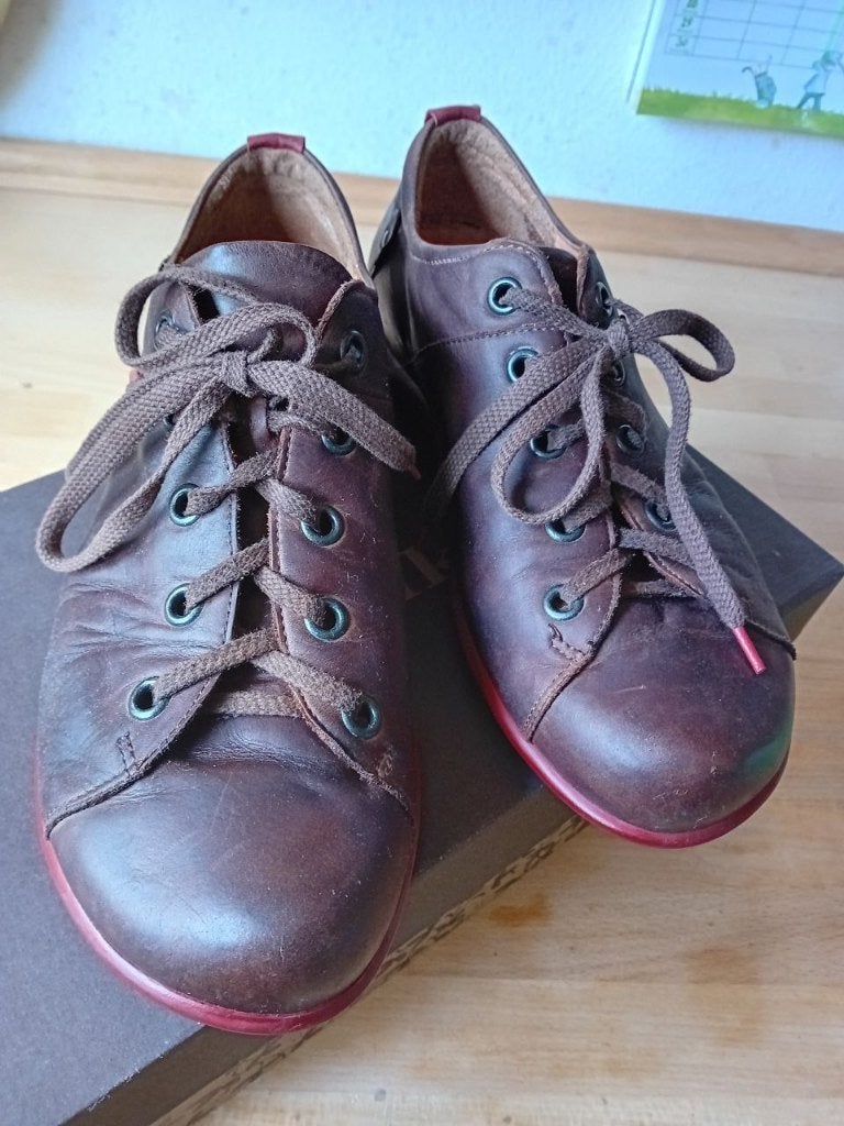 Bruine leren herenschoenen van Think!, maat 41, Bruin, Ophalen of Verzenden, Zo goed als nieuw, Think!