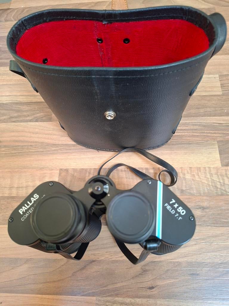 Pallas 7x50 verrekijker met tas, Audio, Tv en Foto, Optische apparatuur | Verrekijkers, Zo goed als nieuw, Porro (met knik), Minder dan 8x