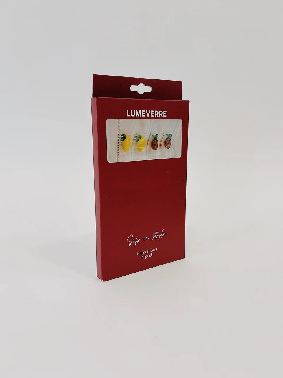 SET VAN 4 GLAZEN RIETJES, CITROEN/ANANAS | LUMEVERRE (NIEUW), -, -, Nieuw, Ophalen of Verzenden