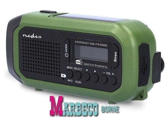 Noodradio, DAB+ / FM, Handslinger, Solar Powered, USB Gevoed, Nedis, Overige typen, Nieuw, Info@marbeco.nl