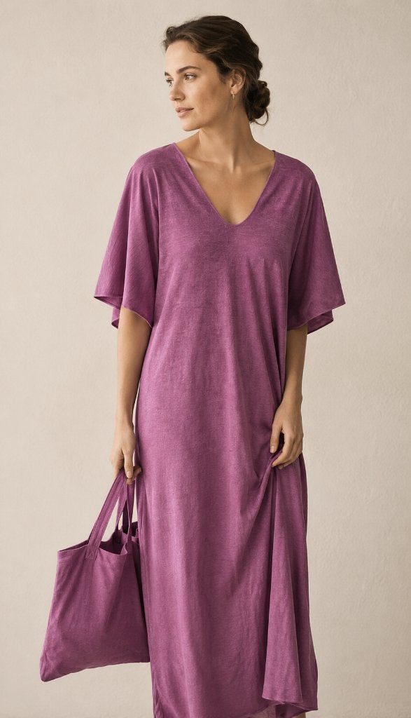 Speezys Lavendel Kaftan Bijpassende Tas Resortwear One Size, Kleding | Dames, Jurken, Speezys, Verzenden, Paars, Zo goed als nieuw