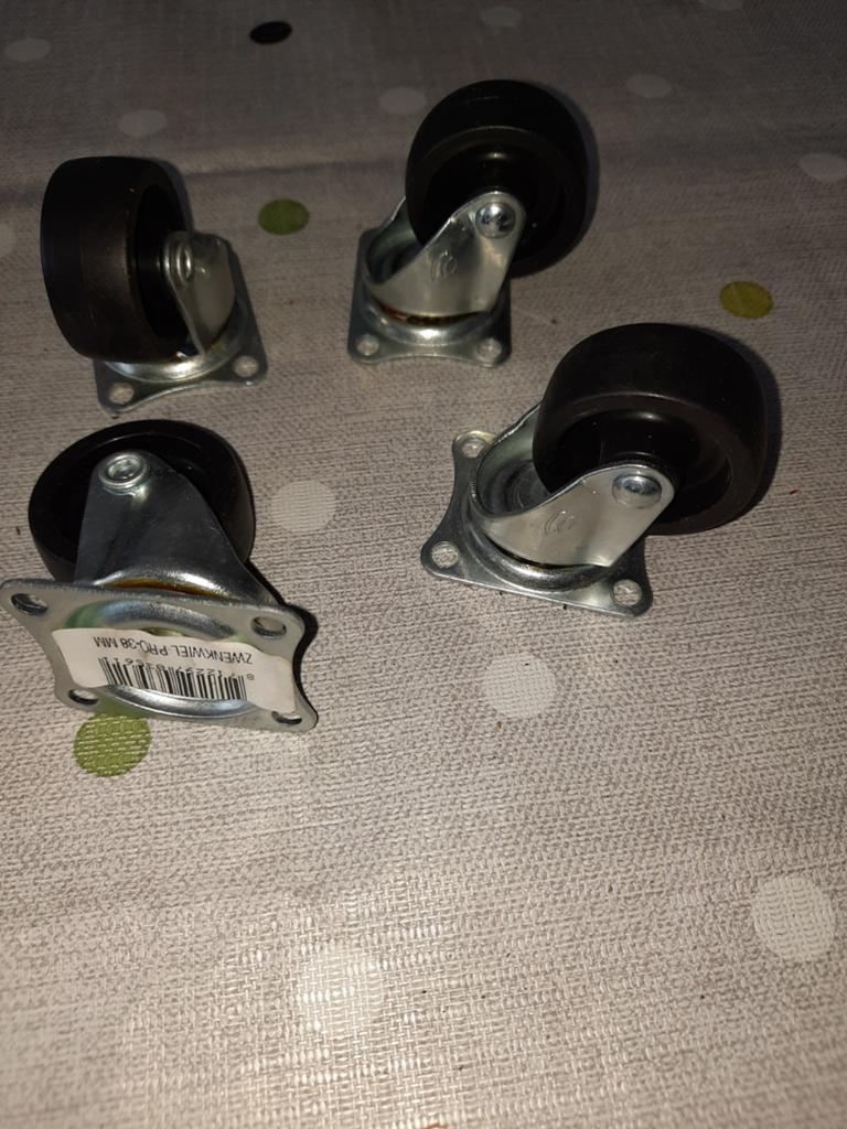 Zwenkwielen PRO-38 MM - Set van 4, Doe-het-zelf en Verbouw, Zwenkwielen, Ophalen of Verzenden, Nieuw