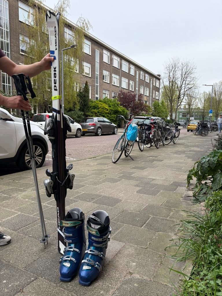 3delige Skiset merk Head - schoenen, latten, stokken, Sport en Fitness, Skiën en Langlaufen, Overige merken, 160 tot 180 cm, Gebruikt