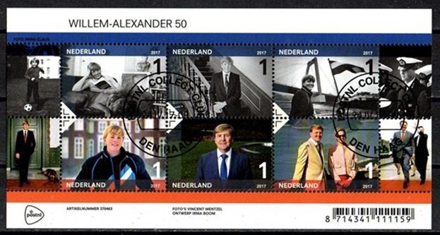 Nederland nr. 3535 Blok Koning Willem-Alexander gestempeld, Ophalen of Verzenden, Na 1940, Gestempeld