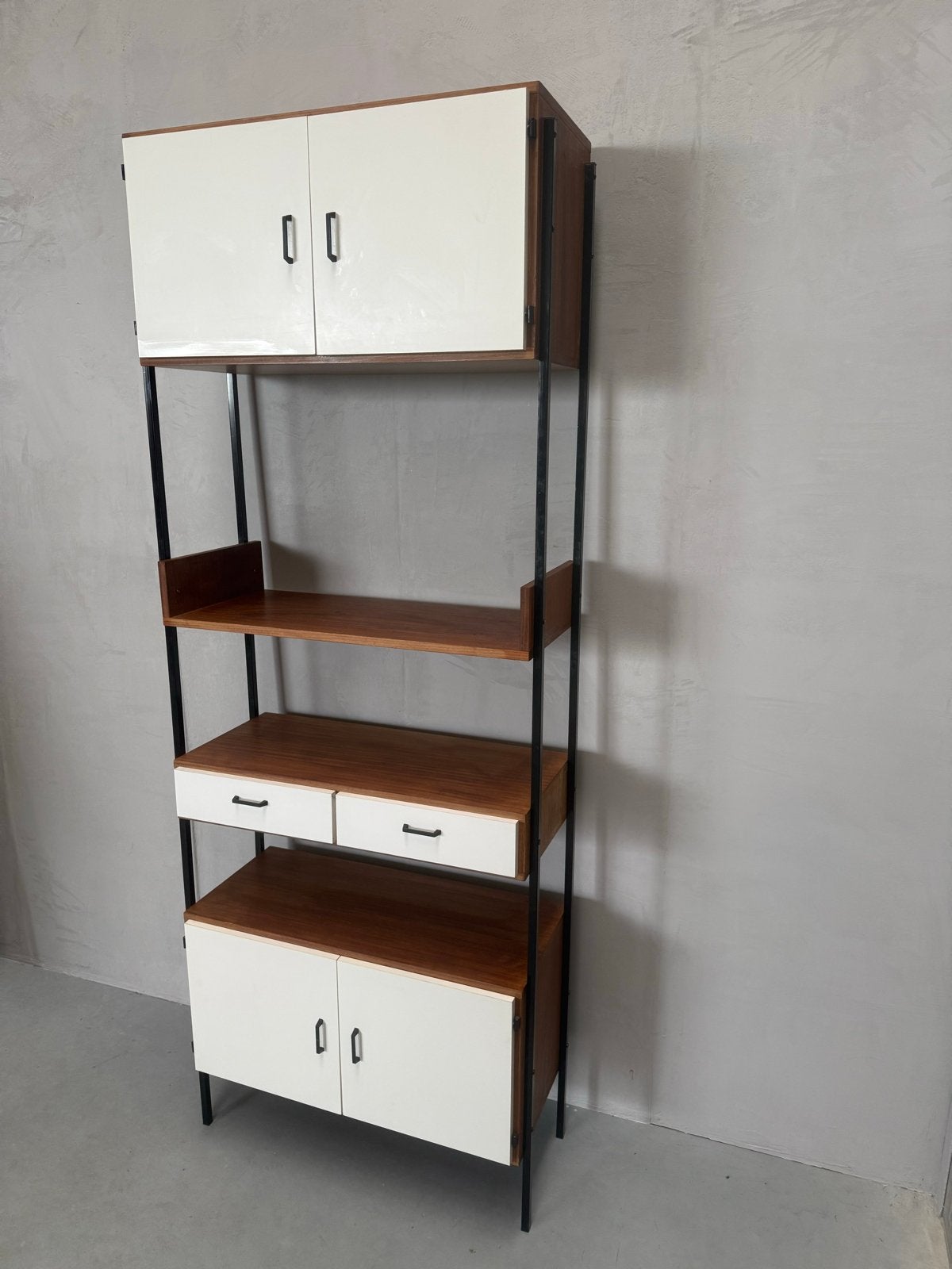 Vintage Simpla Lux Wandmeubel Kast Deens Design 1960's, Ophalen, Gebruikt, 200 cm of meer, X