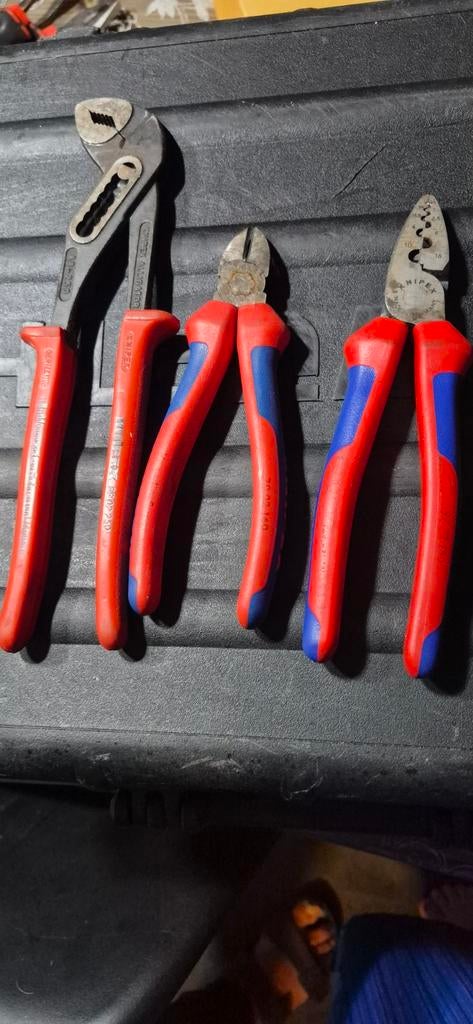 Knipex Tangenset: Waterpomptang, zijkniptang, striptang, Ophalen of Verzenden, Gebruikt