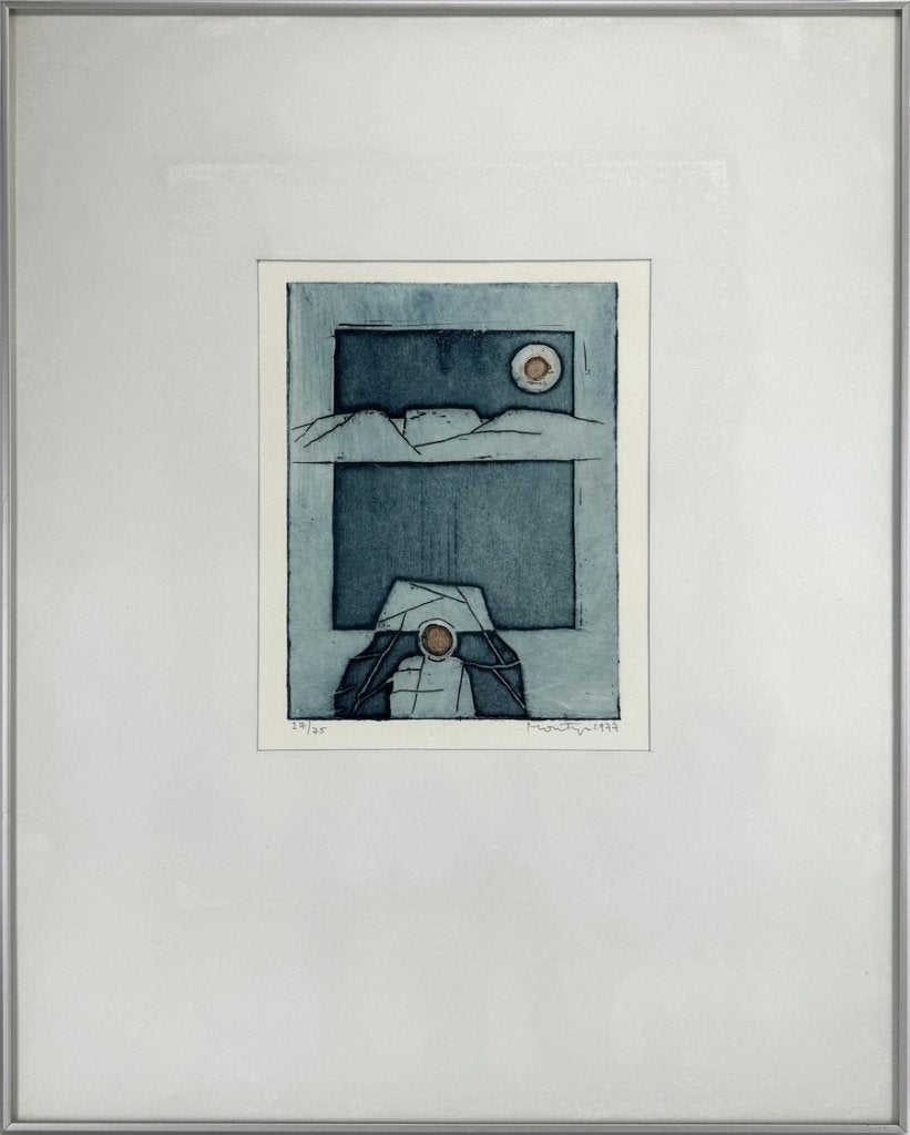 120. Zeefdruk, Jan Montyn – abstracte compositie, 1977, Antiek en Kunst, Ophalen