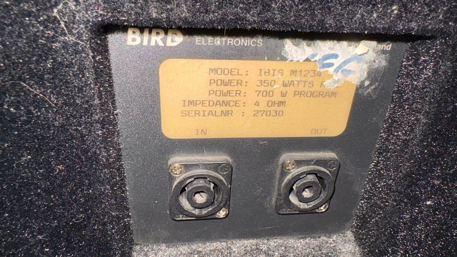 Bird Electronics IBIS M1234 Speaker - 350W, 4 Ohm, Gebruikt, Party speaker, Ophalen, 150 watt of meer