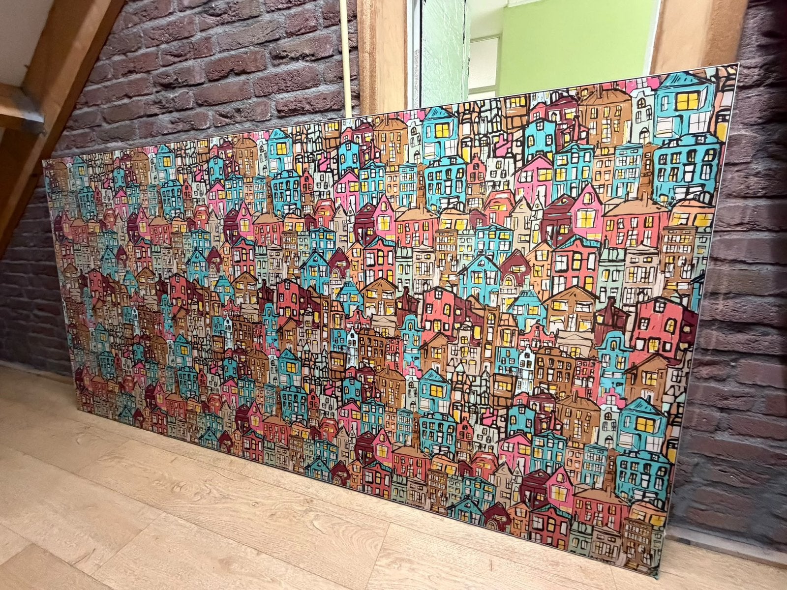 Zeer groot gespannen doek met aluminium lijst 100 X 200CM, Ophalen