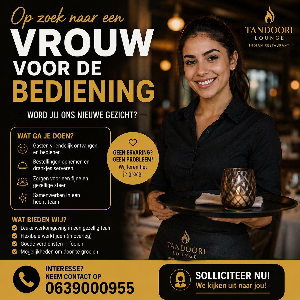 Vrouw voor de bediening, Overige niveaus, Starter, Overige vormen