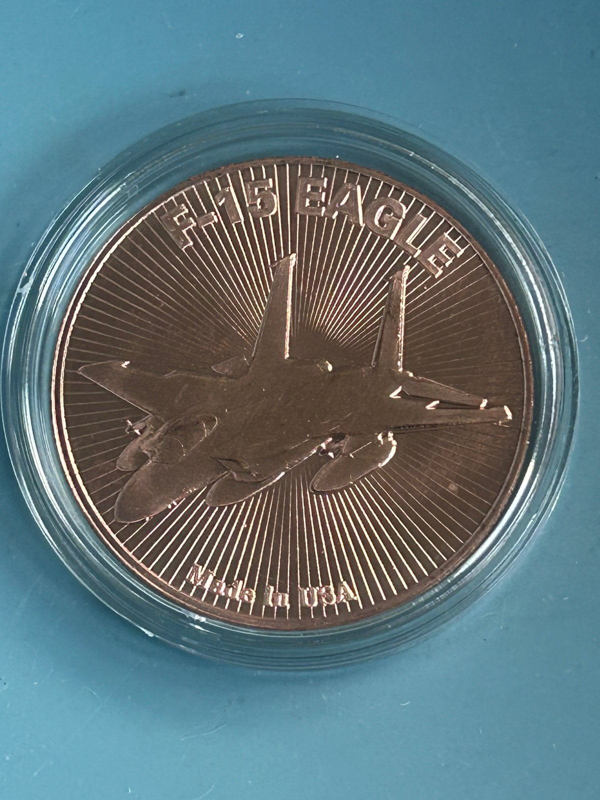 1 OZ koper. F-15 Eagle., Verzenden, Koper