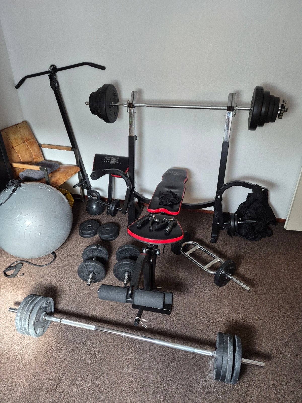 Complete fitness set voor thuisgym - Kracht en conditie, Ophalen, Gebruikt, Benen, Dumbbell